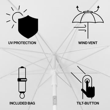 Mariner 6.5 ft. Classic Cottage Fringe Tassel Market Beach Umbrella